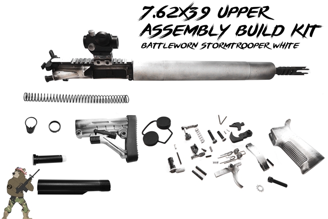 AR-15 7.62x39 Upper Assembly & Build Kit - You Choose the Color -  Shown in Battleworn Stormtrooper White