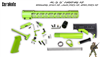 AR-15 Furniture Build Kit  - Shown here in Zombie Green