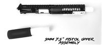 9MM - Ready to SHIP!  7.5" Keymod Pistol Upper Assembly - Stormtrooper White