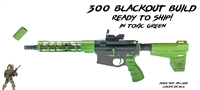 Ready to SHIP!  10.5" 300 Blackout Build - in Toxic Green Biohazard