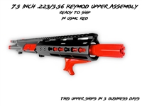 READY TO SHIP!!  USMC Red Accent 223/556 - 7.5" Free Float Upper Assembly - Available in several colors - Already coated in USMC Red