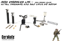 NEW!!  AR10 Enhanced Lower Parts Kit with Battle Arms Development AR10 Bolt Catch - Your Choice of Color - Shown Here in Stormtrooper White Battleworn