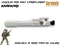 BIOHAZARD - .223/5.56/300/350 AR15/M16 Bolt Carrier Group - Available in Several Colors - Pictured here in Stormtrooper White