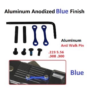 Blue Complete Anti-Rotation Trigger/Hammer Pin Set Style 15/.223/5.56  10/.308/7.62